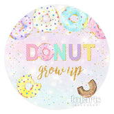Bunt Krapfen Wachsen Hoch Glücklich Geburtstag Kreis Hintergrund